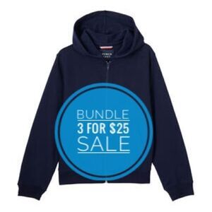 3/$25 FRENCH TOAST NAVY BLUE SCHOOL UNIFORM HOODIE SWEATER SWEATSHIRT KIDS 10-12